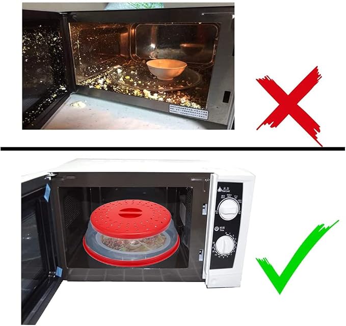 Microwave Cover for Food, Collapsible Microwave Splatter Cove, Fruit Drainer - Image 4