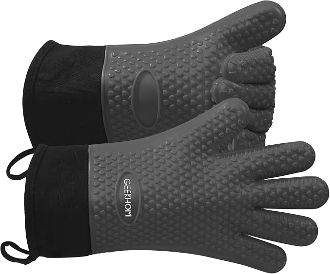 GEEKHOM BBQ Gloves Heat Resistant Oven Mitts by GEEKHOM