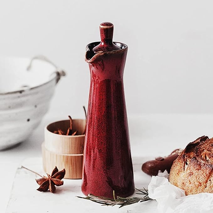 Small Ceramic Olive Oil Dispenser Bottle - Image 2