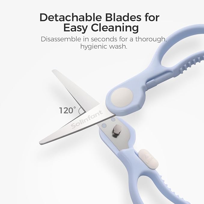 Premium Stainless Steel Portable Baby Food Safety Scissors, Detachable Feeding - Image 4