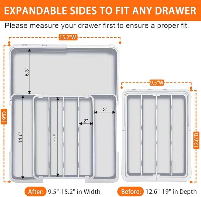 Spaclear Expandable Silverware Drawer Organizer - Image 2