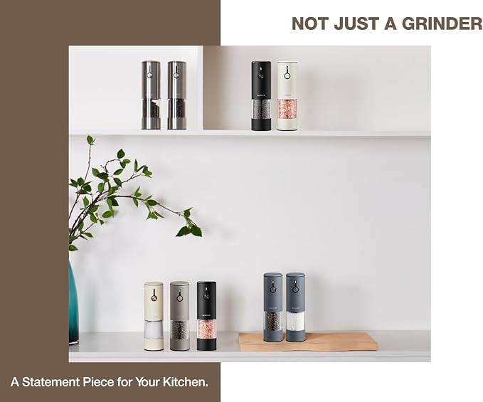 Stainless Steel Rechargeable Electric Salt and Pepper Grinder Set, USB Charging - Image 6