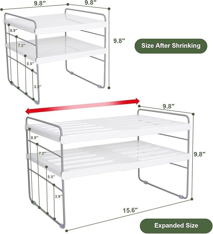 2 Pack Expandable Kitchen Wrap Organizer Rack, Height & Width Adjustable - Image 5