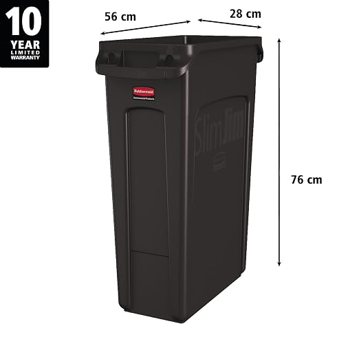 Rubbermaid Commercial Products Slim Jim Plastic Rectangular Trash/Garbage - Image 2