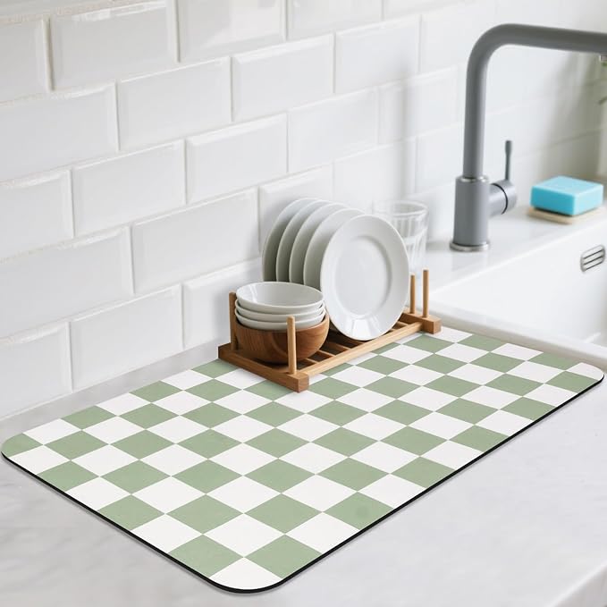 CooRug Checkered Dish Drying Mat by CooRug