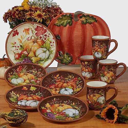 Harvest Blessings Set of 4 Ceramic Mugs – Cozy up with coffee, tea, or