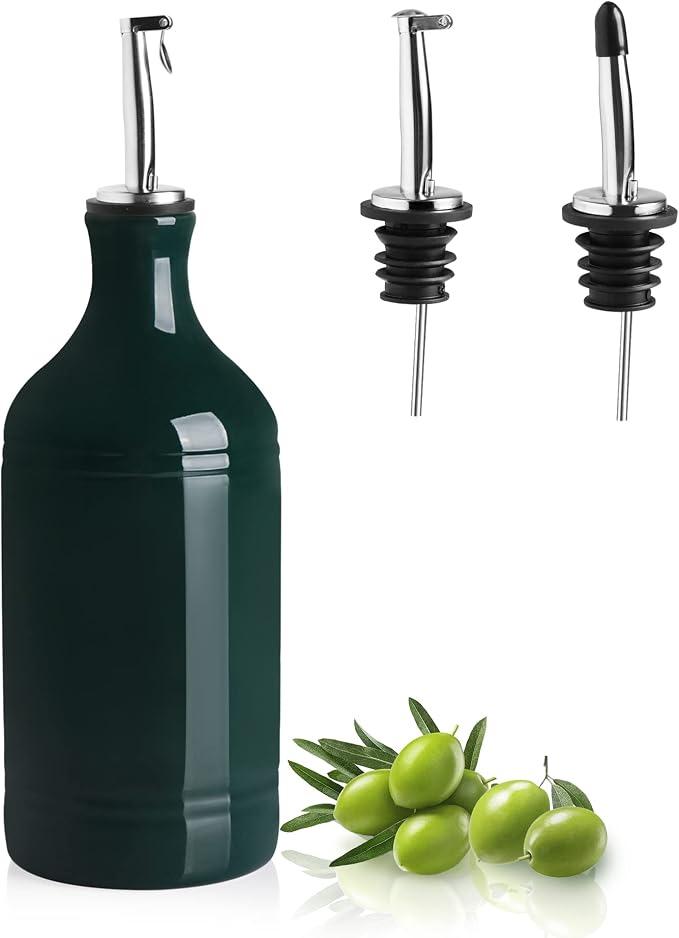 Sweejar Ceramic Olive Oil Dispenser Bottle, Opaque Oil Cruet Protects to Reduce by Sweejarco1949