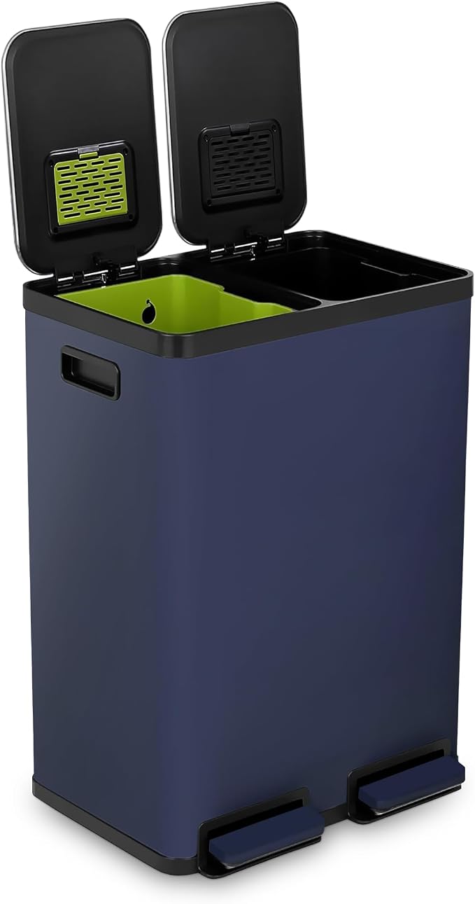 Simpli-Magic 60 Liter / 16 Gallon Rectangular Hands-Free Dual Compartment by Simpli-Magic