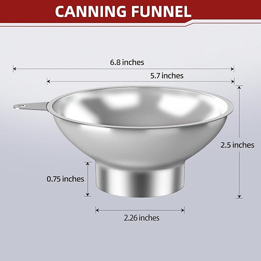 Standard Mason Jar Funnel with Strainer, Large Metal Funnel - Image 4
