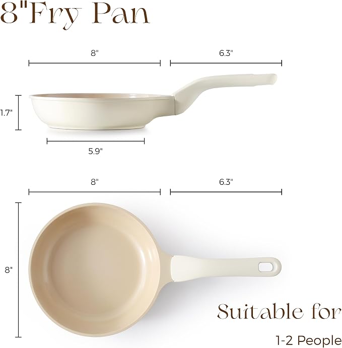 PRICUSIS Nonstick Ceramic Frying Pan, 8/10 Inch Skillet - Image 8