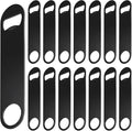 WEGAZ-15 Pack 7inch Black Stainless Steel Flat Beer Bottle Opener, Stainless by WEGAZ