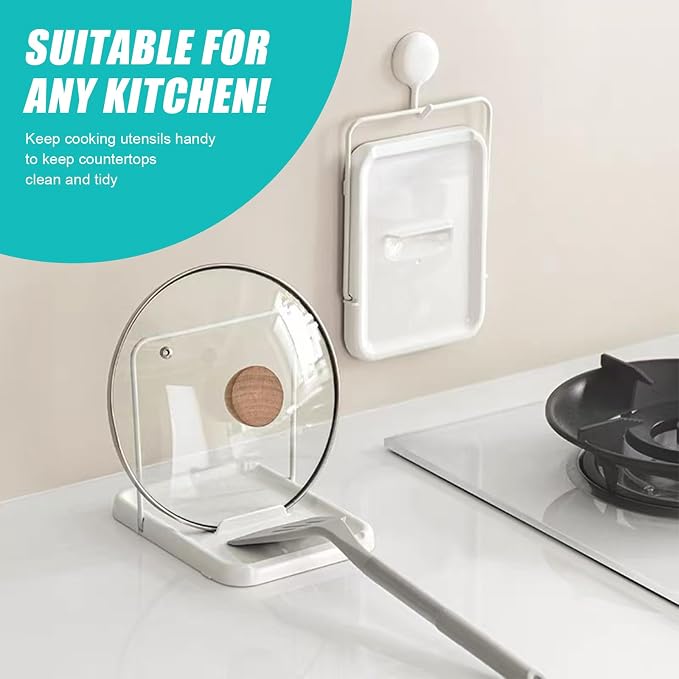 Pot Lid Holder with Spoon Rest for Stove Top and Kitchen Counter, Foldable Pot - Image 7