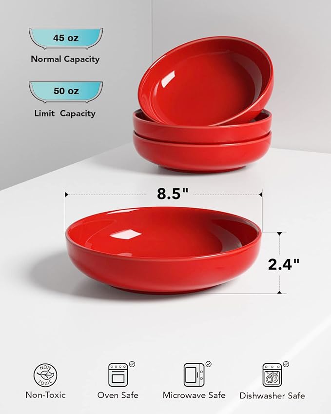 LE TAUCI Pasta Bowls 45 oz, Salad Bowls Set - Image 5