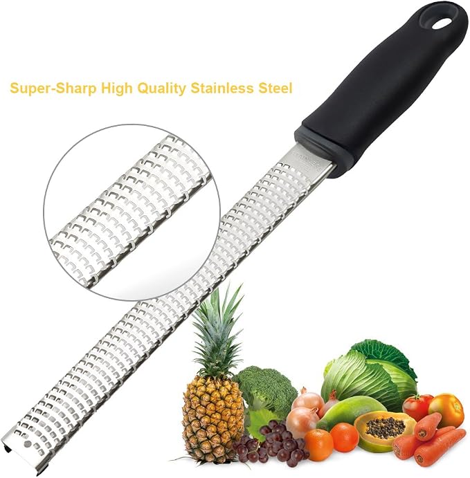 Lemon Zester, Stainless Steel Kitchen Cheese Grater, Plastic Cover Ergonomic - Image 3