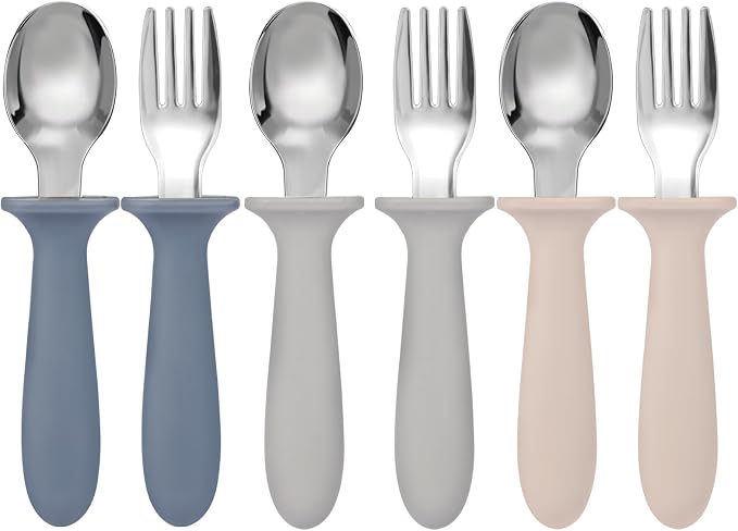 Eascrozn Toddler Forks and Spoons Set, 6 Pack Kids Silverware by Eascrozn