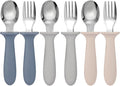 Eascrozn Toddler Forks and Spoons Set, 6 Pack Kids Silverware by Eascrozn