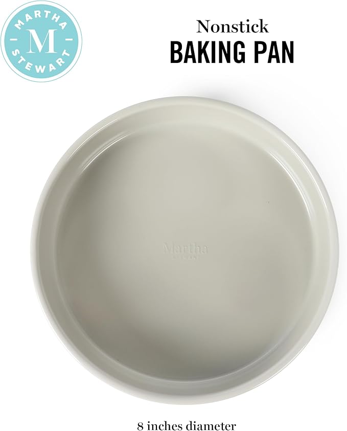 Martha Stewart Gallen 8-Inch Round Nonstick Carbon Steel Cake and Bake Pan – - Image 2