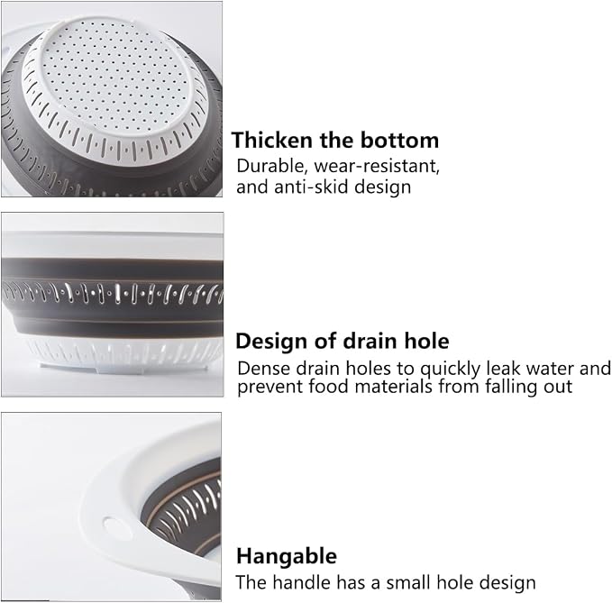 Collapsible Colander and Strainer, Silicone Strainer Colanders & Food Strainers - Image 5