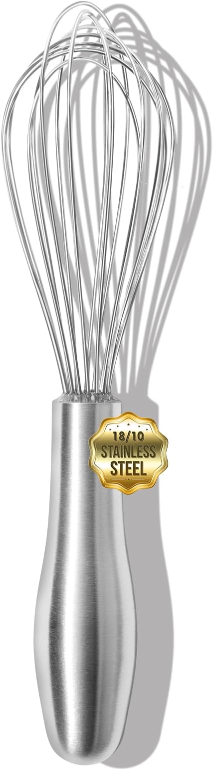 OYV 8" Whisk, Ergonomic Handle, Dishwasher Safe 18/10 Stainless Steel Whisk by OYV