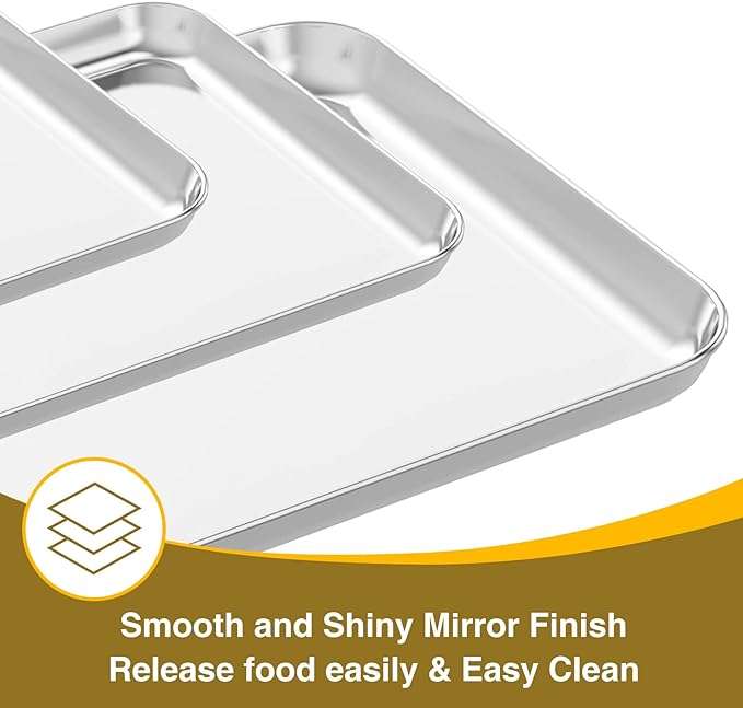 Wildone Baking Sheet with Rack Set, Stainless Steel Baking Pan Cookie Sheet - Image 2