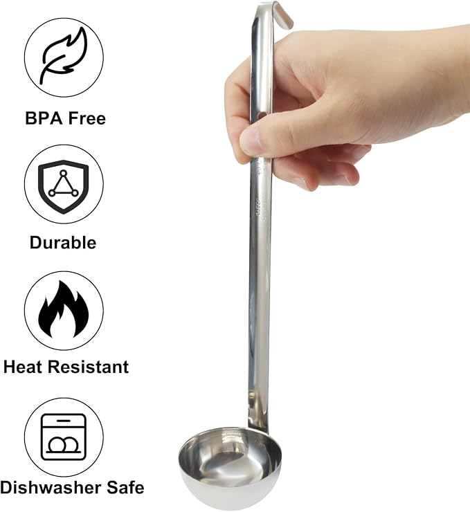 2 Oz Stainless Steel Ladle, Portioning and Serving Soup and Stew in Restaurants - Image 4