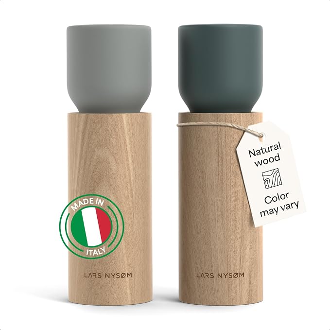 LARS NYSØM Wooden Salt and Pepper Grinder Set Manual by LN