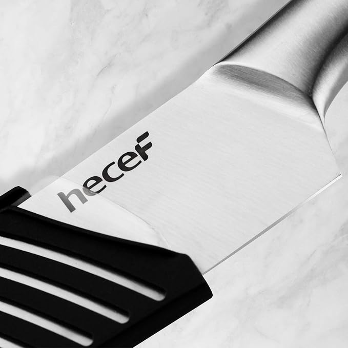 hecef Silver Kitchen knife set of 5, Satin Finish Blade - Image 5