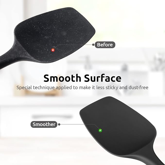 Heat Resistant Silicone Spoon Spatula: U-Taste 600ºF High Heat Flexible 11.38in - Image 7