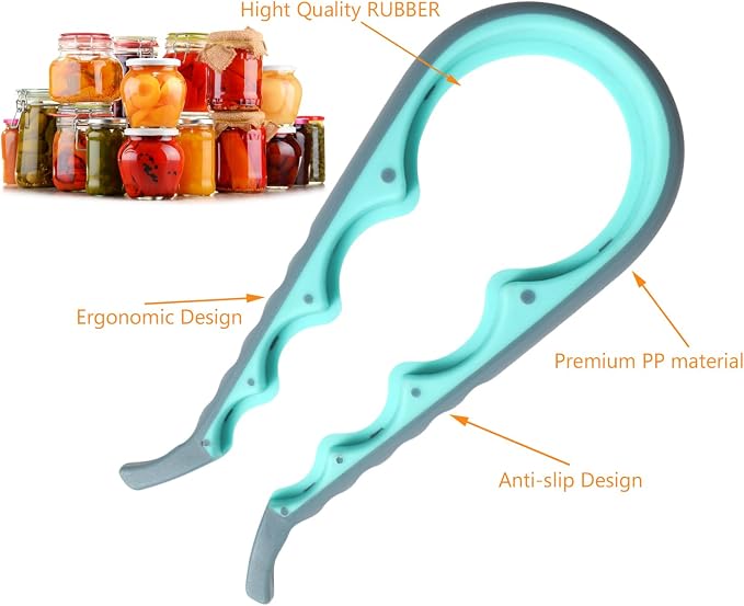 Jar Opener, 5 in 1 Multi Function Can Opener Bottle Opener Kit - Image 6