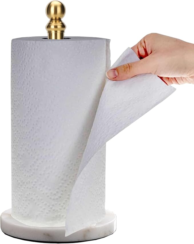 Exilon Gold Paper Towel Holder Countertop, Standing Paper Towel Roll Holder by Exilon