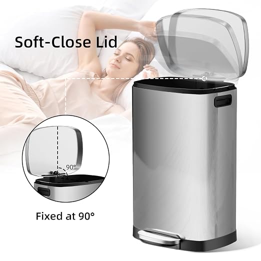 KUK 13 Gallon/50L Stainless Steel Kitchen Trash Can - Image 3