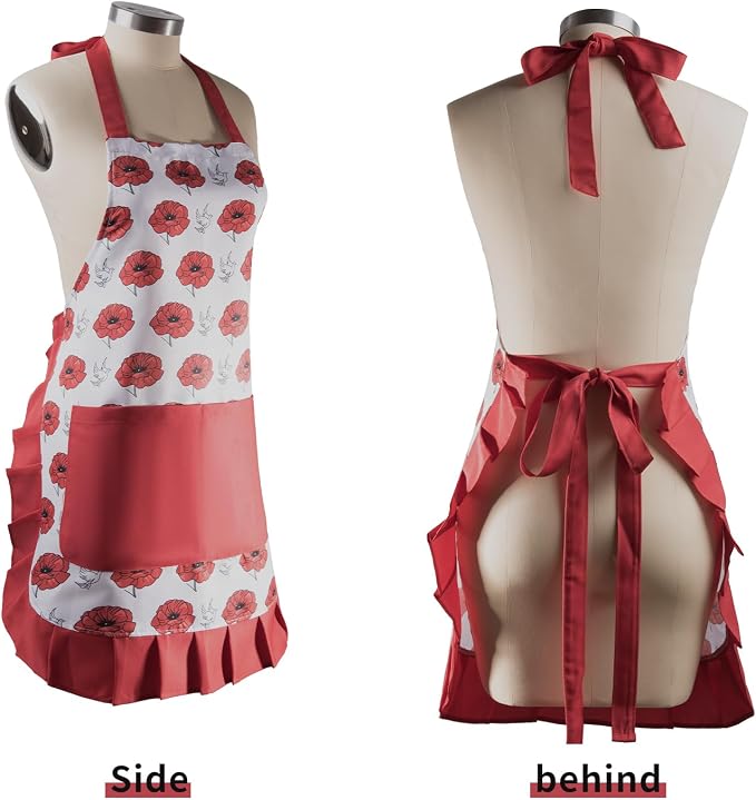 Vintage Floral Apron for Women - Image 2