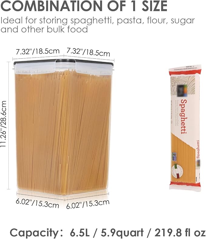 Vtopmart Extra Large Tall Airtight Food Storage Containers, 4 Pieces 5.9qt/6.5L - Image 2