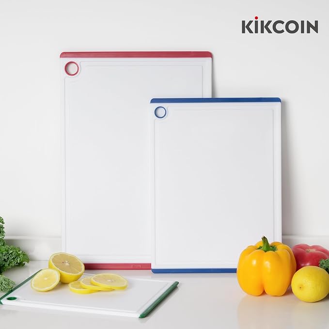 Kikcoin Plastic Cutting Boards for Kitchen, 3-Piece Large Cutting Board Set - Image 7