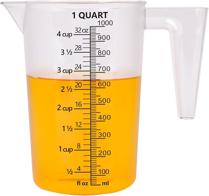 Food-Grade Plastic Measuring Pitcher – 32 Ounce & 4 Cups Measuring Cups - Image 3