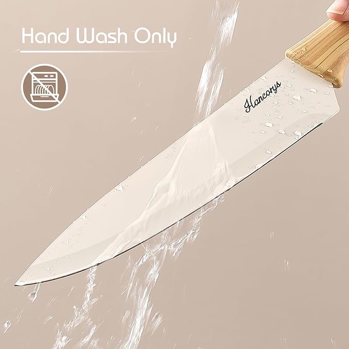 Knife set, 13 Pieces Kitchen Knives Set, Nonstick Ceramic Anti-Rust Coating and - Image 4