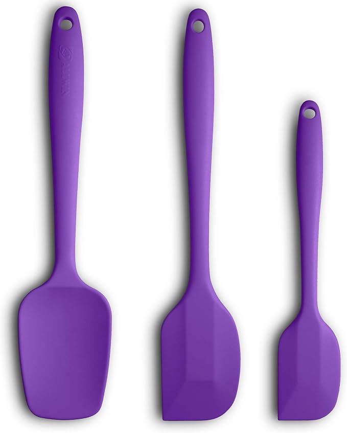 Silicone Spatula 3‑Piece Set Heat Resistant 600°F Non‑Stick Rubber Spatulas by ALLWIN-HOUSEWARE