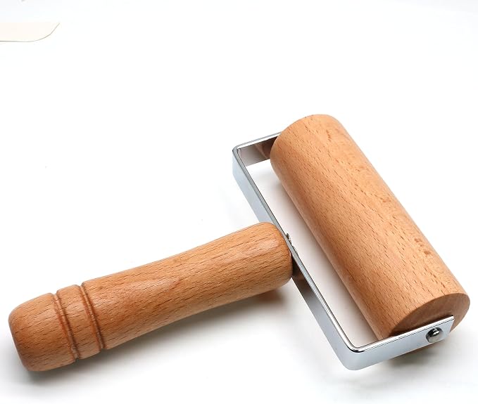 Wooden Rolling Pin, Ergonomic Non-Stick Pizza Baker Dough Pastry Roller by PHITUODA