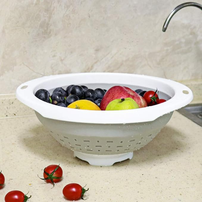 QiMH Collapsible Colander and Strainer, 5 Quart, Heavey Duty Kitchen Drainer - Image 7