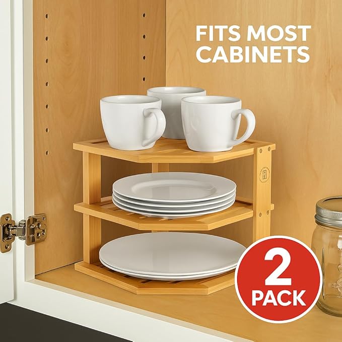 2-Pack Plate Organizer for Cabinet - Image 4