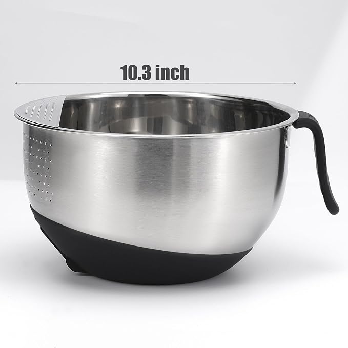 Rice Strainer Bowl Quinoa Washer whit Handle Stainless Steel Colander Versatile - Image 3