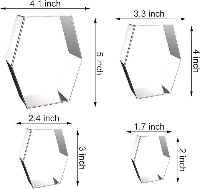 Long Hexagon Cookie Cutters Shapes Set - Image 2