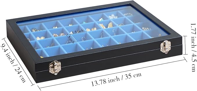 Stratalife Jewelry Organizer 40 Grid Blue Black Jewelry Tray - Image 2
