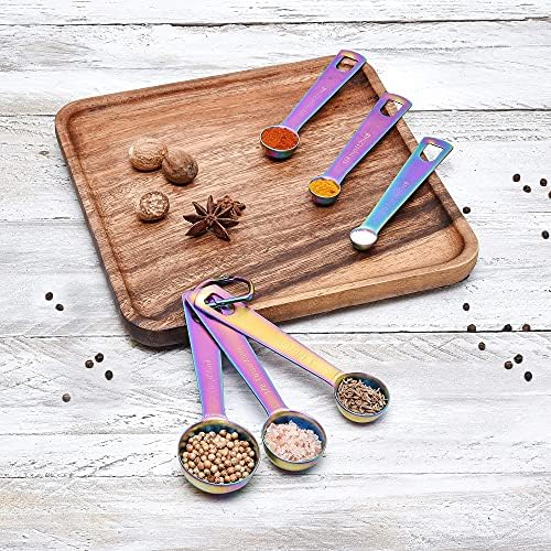 Kich 14 Piece Iridescent Rainbow Stainless Steel Measuring Cups and
