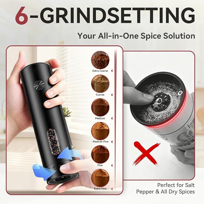 Electric Salt and Pepper Grinder Set - Image 4
