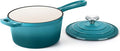 HaSteeL 3 QT Cast Iron Saucepan, Enamel dutch oven by HaSteeL