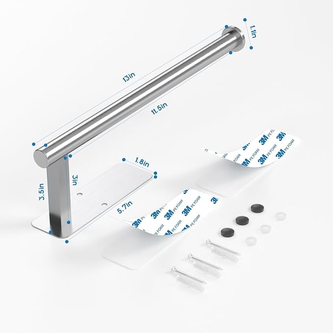 ASTOFLI Paper Towel Holder Under Cabinet No Drilling, Self Adhesive Paper Towel - Image 2