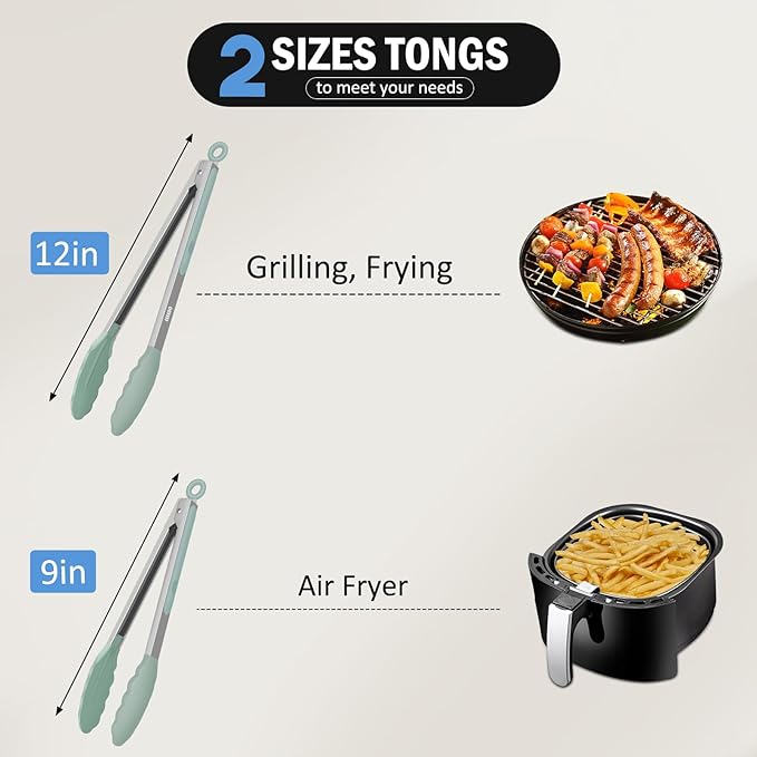 Tongs for Cooking, 600ºF High Heat-Resistant Stainless Steel Kitchen Tongs - Image 7