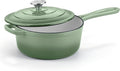 Homikit 3 Quart Saucepan with Lid, Enameled Cast Iron Sauce Pan Cooking Pot by Homikit
