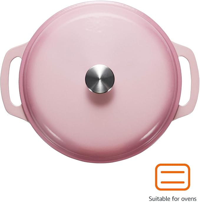 Amazon Basics Enameled Cast Iron Dutch Oven Pot - Image 2